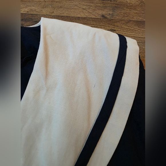 Jonathan Martin Vintage 80's Women's Navy Blue & White Cropped Sailor Blouse 7/8 - Picture 9 of 9